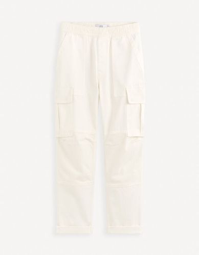 Pantalon cargo bi-couleur 100% coton - beige - celio - Modalova