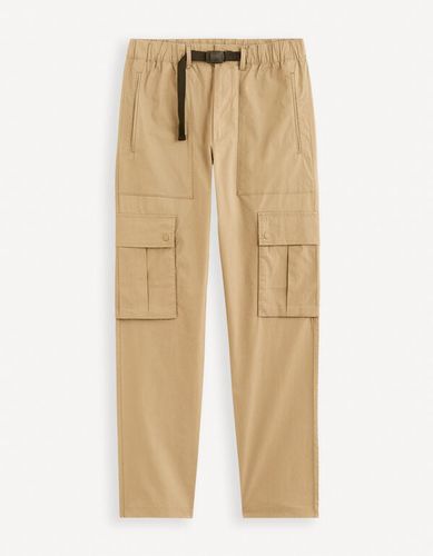 Pantalon cargo straight - beige - celio - Modalova