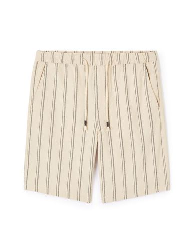 Bermuda rayé en coton - beige - celio - Modalova