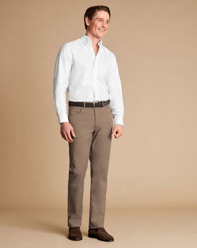 Jean À 5 Poches En Sergé - Taupe en par - Charles Tyrwhitt - Modalova