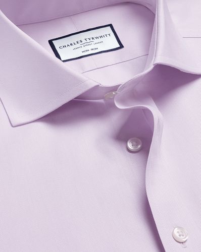 Chemise En Sergé À Col Italien Sans Repassage - Violet Foncé en par - Charles Tyrwhitt - Modalova