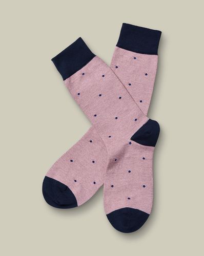 Chaussettes À Pois - Rose Et Marine par - Charles Tyrwhitt - Modalova