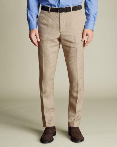 Pantalon En Lin - Taupe en par - Charles Tyrwhitt - Modalova