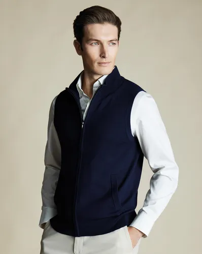 Gilet Sans Manches Zippé En Laine Mérinos - par - Charles Tyrwhitt - Modalova