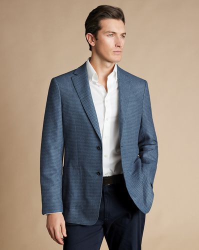 Veste À Motif Petit Pied-De-Poule En Laine Et Soie - Acier par - Charles Tyrwhitt - Modalova