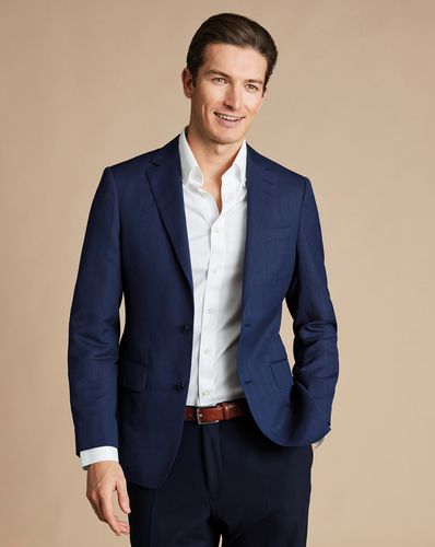 Veste À Motif Chevrons En Laine Lin Soie - Encre par - Charles Tyrwhitt - Modalova