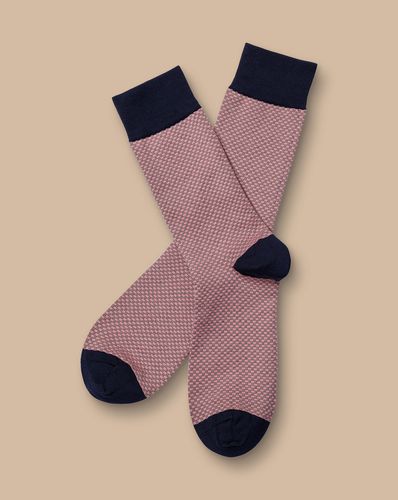 Chaussettes À Micro Carreaux - Rose Pâle en par - Charles Tyrwhitt - Modalova