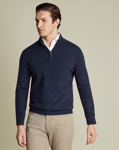 Pull En Cachemire À Col À Fermeture Éclair - par - Charles Tyrwhitt - Modalova