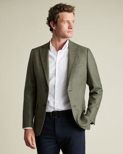 Veste En Sergé De Laine Texturé - Mousse par - Charles Tyrwhitt - Modalova