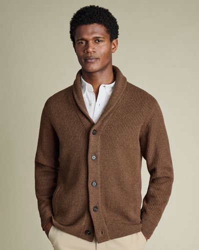 Cardigan À Gros Col Châle En Mérinos - Caramel par - Charles Tyrwhitt - Modalova