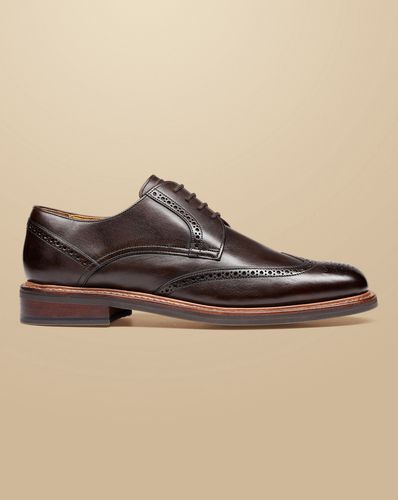 Chaussures Derbies Brogue En Cuir Avec Semelle En Caoutchouc - Chocolat Foncé en par - Charles Tyrwhitt - Modalova