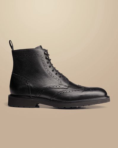 Bottes Richelieu En Cuir Fleur À Semelle En Caoutchouc - par - Charles Tyrwhitt - Modalova