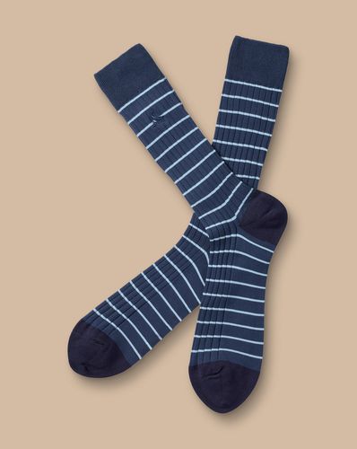 Chaussettes Côtelées À Rayures En Coton - Océan par - Charles Tyrwhitt - Modalova