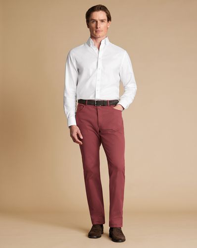 Jean À 5 Poches En Sergé - Lie De Vin par - Charles Tyrwhitt - Modalova