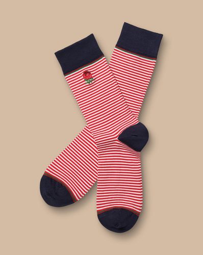 Chaussettes À Fines Rayures England Rugby - Et Blanc par - Charles Tyrwhitt - Modalova