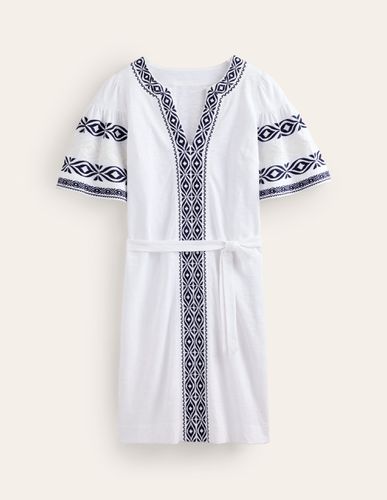 Robe courte brodée en jersey - Boden - Modalova