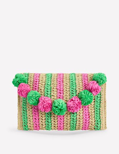 Pochette en raphia à franges - Boden - Modalova