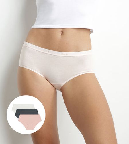 Lot de 3 boxers en coton Rose Blanc Les Pockets Eco - Féminin - Taille 36/38 - DIM - Modalova