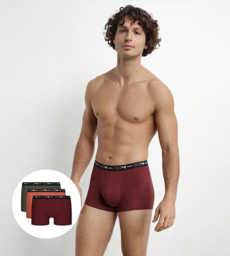 Lot de 3 boxers en coton Rouge Vert Coton Stretch - DIM - Modalova