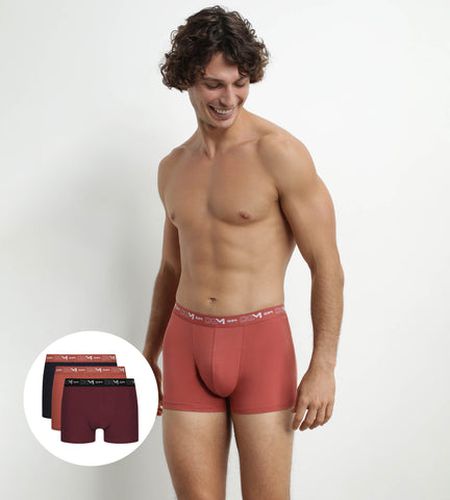 Lot de 3 boxers Noir Marron Terracotta Chiné Coton Stretch - Masculin - Taille 3 - DIM - Modalova