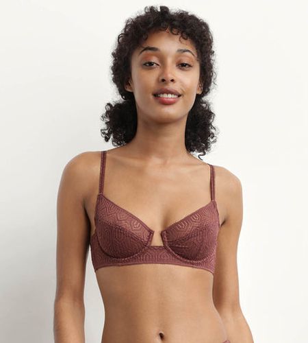 Soutien-gorge emboitant armatures dentelle graphique Cacao Mod de - Féminin - Taille 85B - DIM - Modalova