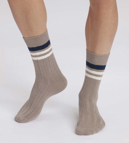 Chaussettes en maille côtelée à rayures Bambou - Masculin - Taille 39/42 - DIM - Modalova