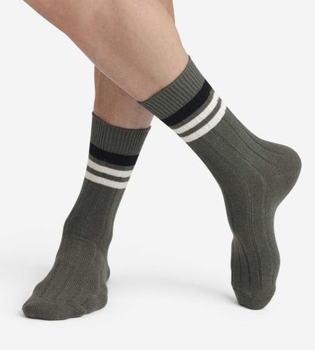 Chaussettes olive à rayures Bambou - DIM - Modalova