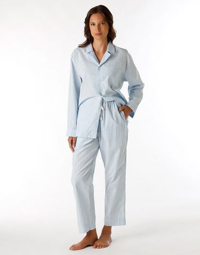 Pyjama long ouvert unisexe en toile de coton à rayures - DIM - Modalova
