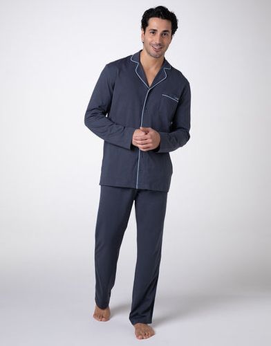 Pyjama long ouvert en jersey de coton ardoise pour unisexe - DIM - Modalova