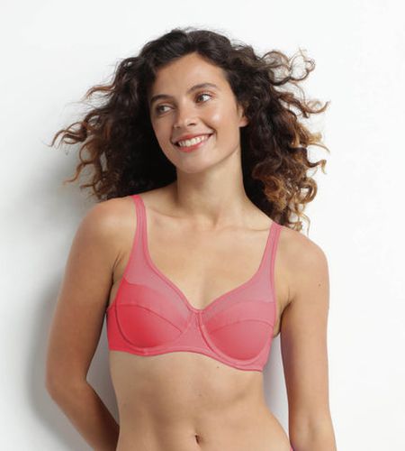 Soutien-gorge emboîtant en microfibre et tulle Grenadine Generous - Féminin - Taille 90B - DIM - Modalova