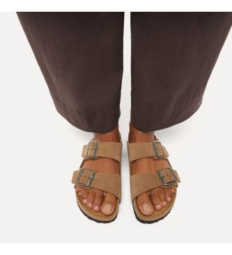 Sandales en Cuir Arizona (Coupe Étroite) marron (36), Plat, Aucun, Casuel - Birkenstock - Modalova