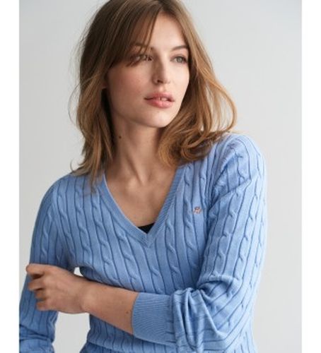 Pull en coton extensible avec col à pointes en maille côtelée (L), Casuel - Gant - Modalova