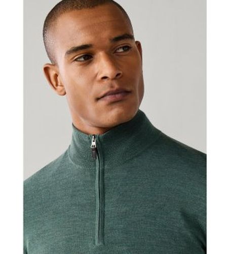HM7000205 Pull à fermeture éclair Ess Merino Hzip olive (S), Casuel, Laine, Classique - Hackett London - Modalova