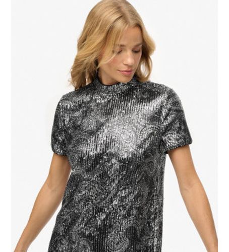 W8012021A Robe à paillettes argentées (L), Fête, Polyester, Manche courte - Superdry - Modalova