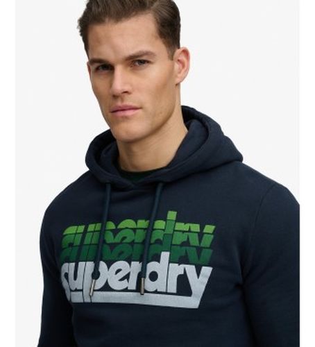 M2014360A Sweat à capuche Stacked marine (S), Casuel, Coton - Superdry - Modalova