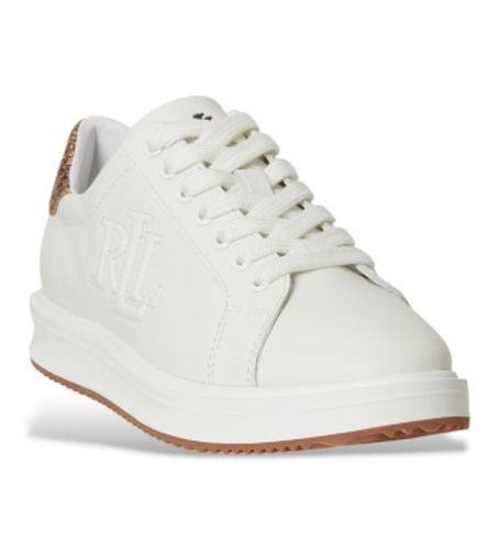 P15844001 Baskets Ainsley avec gaufrage python blanc (36), Cuir, Plat, Lacets, Casuel - Lauren Ralph Lauren - Modalova