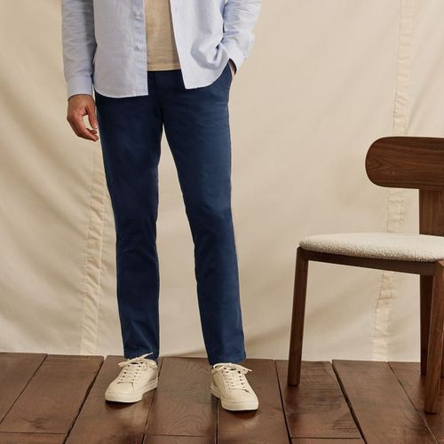 Chino bleu marine coupe ajustée - FAGUO - Modalova