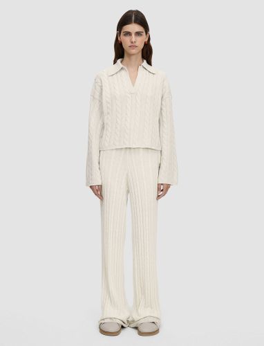 Light Cable Knit Polo Neck Jumper - Joseph - Modalova