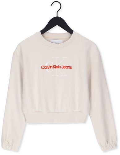 Calvin Klein Chandail Two Tone Monogram Crop Crew Neck - France - CSV - Modalova