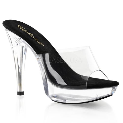 Mules transparentes et noires - Pointure : 35 - Chaussures femmes Fabulicious - Modalova