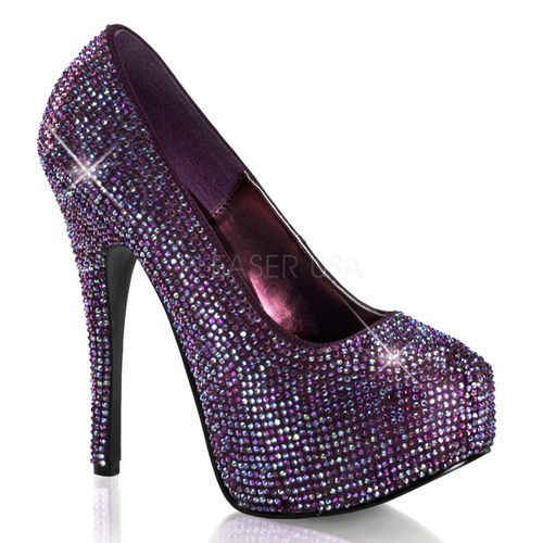 Escarpins strass violet talon haut - Pointure : 36 - Chaussures femmes Bordello - Modalova