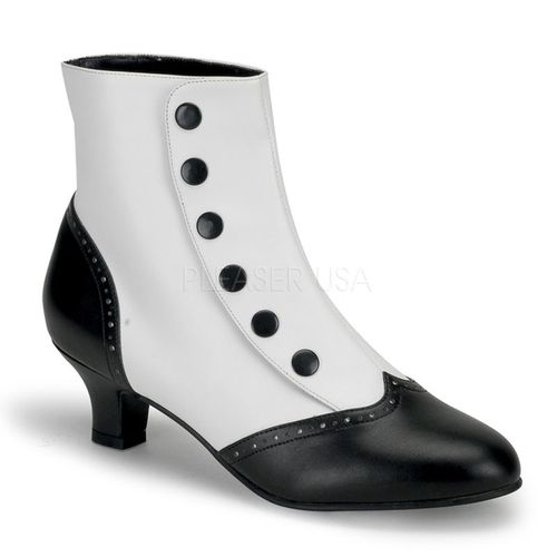 Bottines blanches et noires style rétro - Pointure : 42 - Chaussures femmes Bordello - Modalova