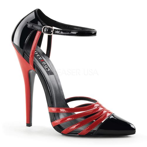 Escarpins à lanières rouges et noirs vernis - Pointure : 35 - Chaussures femmes Devious - Modalova