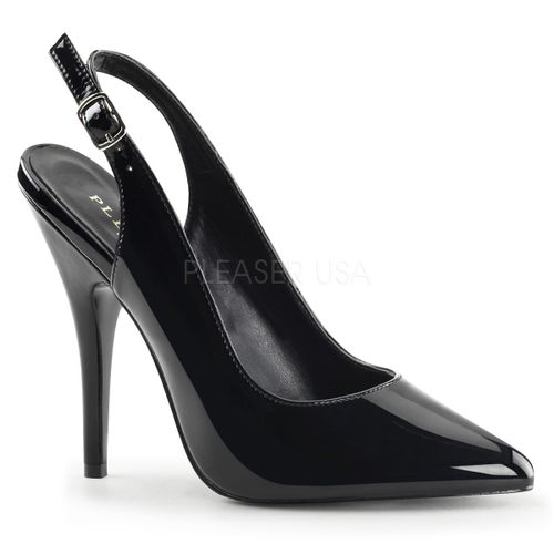 Escarpin talon ouvert noir vernis - Pointure : 36 - Pleaser - Modalova