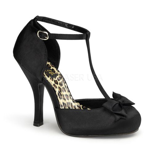 Salomé style rétro satin noir - Pointure : 35 - Chaussures femmes Pinup Couture - Modalova