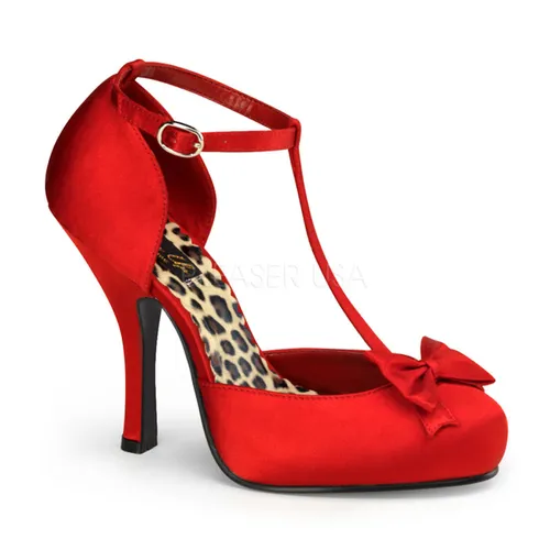 Salomé rouge en satin haut talon - Pointure : 35 - Chaussures femmes Pinup Couture - Modalova