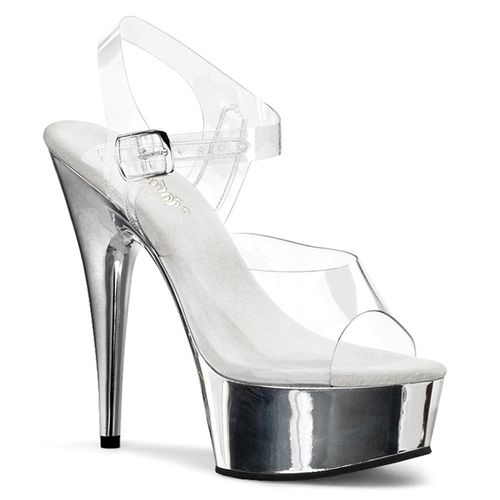 Sandales à Brides Transparentes Talon Plateforme - Pointure : 46 - Chaussures femmes Pleaser - Modalova