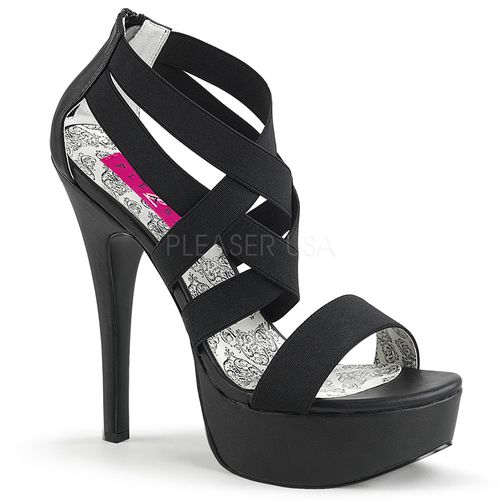 Sandales noires asymétriques - Pointure : 42 - Chaussures Pleaser Pink Label - Modalova