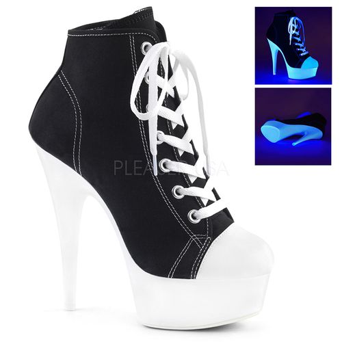 Bottine noire et blanche fluorescente - Pointure : 42 - Chaussures femmes Pleaser - Modalova