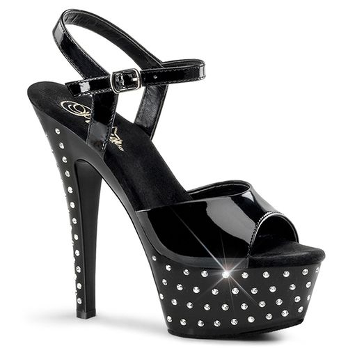 Sandales noires vernies talon plateau cocktail - Pointure : 41 - Pleaser - Modalova